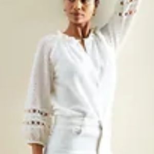Banana Republic Textured Eyelet Blouse